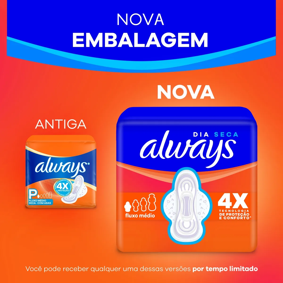 Absorvente Always Dia Seca com Abas Fluxo Médio 8 Unidades — foto 4