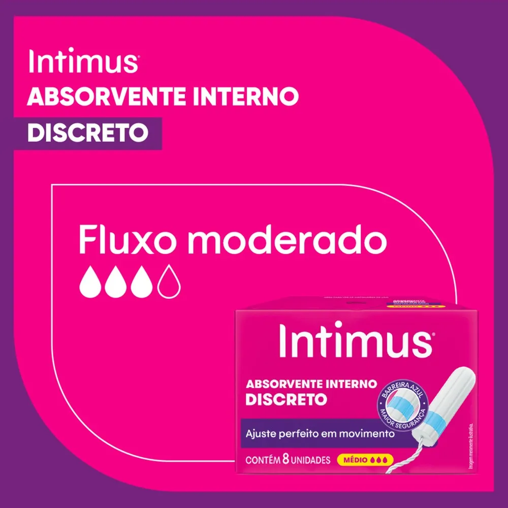 Absorvente Interno Intimus Discreto Médio 16 Unidades — foto 7