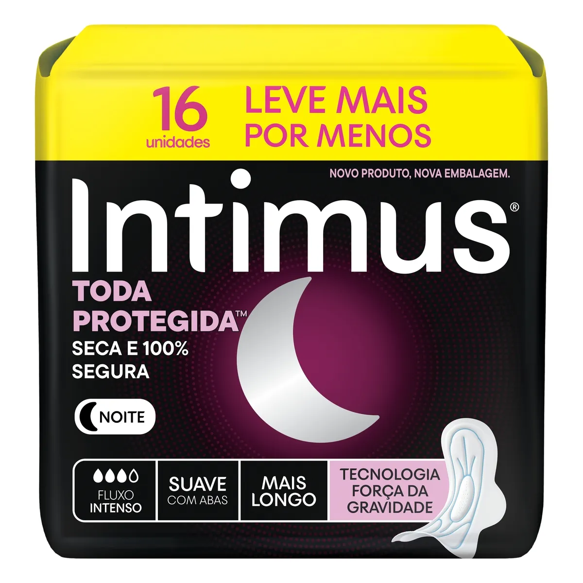 Absorvente Intimus Noturno Cobertura Suave com Abas 16 Unidades