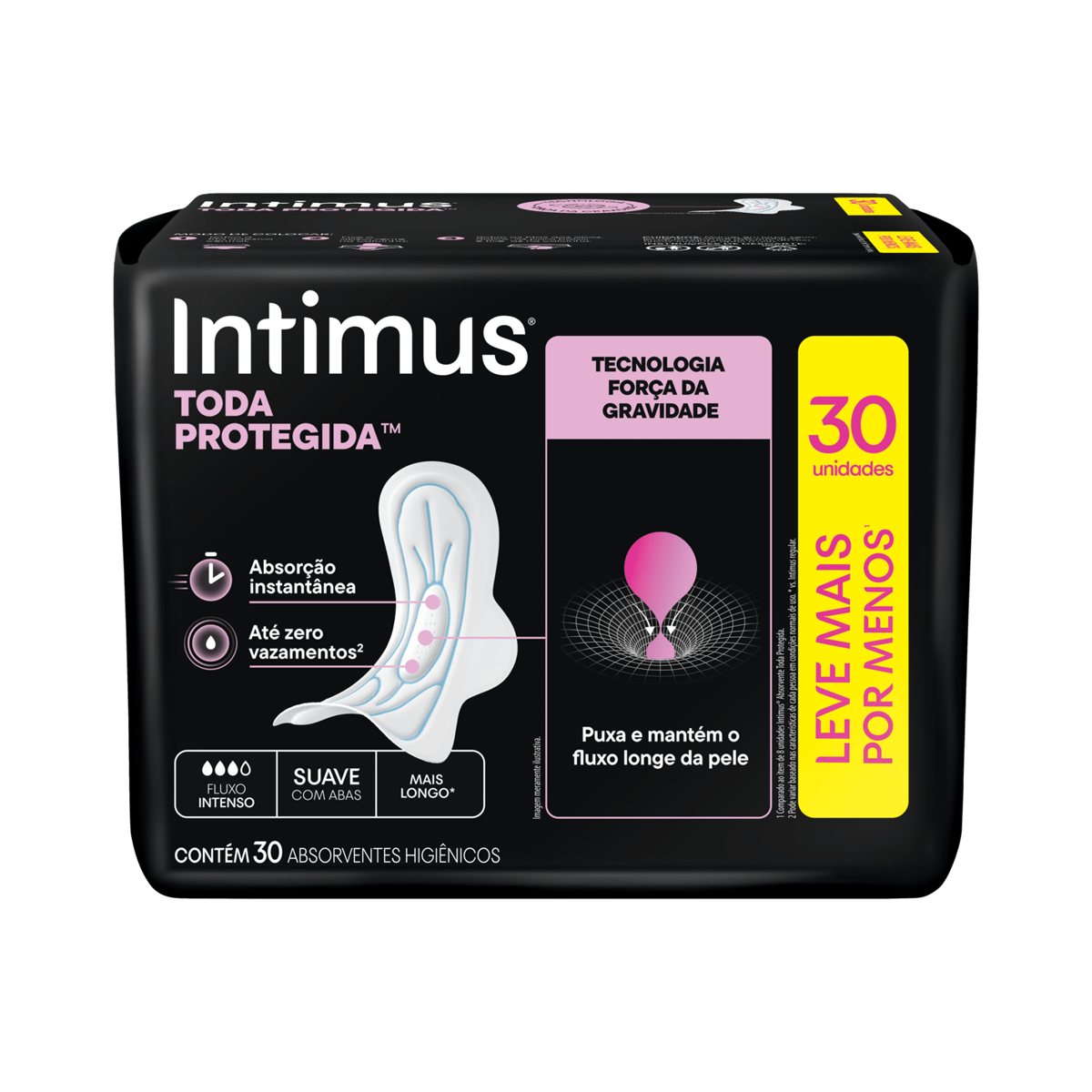 Absorvente Intimus Noturno Cobertura Suave com Abas 30 Unidades — foto 5
