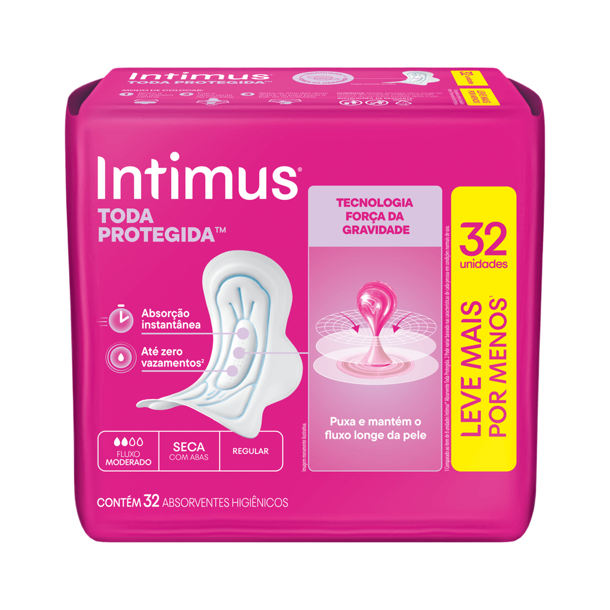 Absorvente Intimus Toda Protegida Dia Seca Com abas - 32 un — foto 3