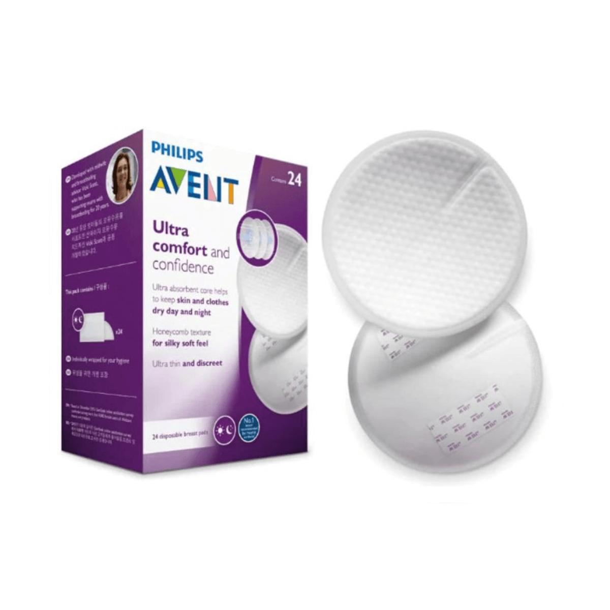 Absorvente para Seios Philips Avent Descartável Dia e Noite 24 Unidades