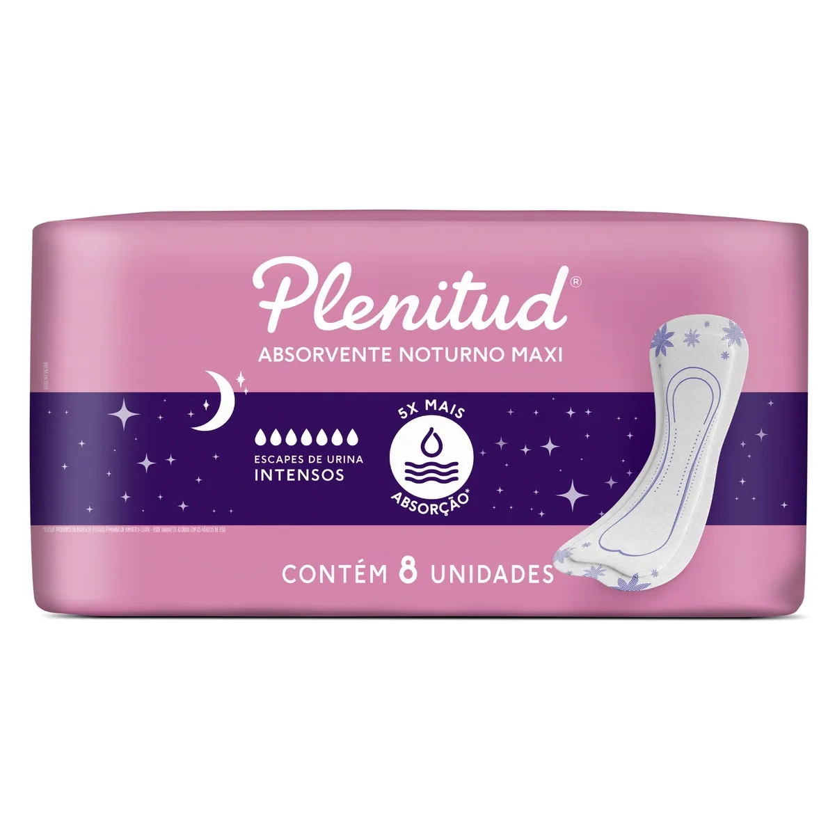 Absorvente Plenitud Femme Incontinência Urinária Noturno Maxi Sem Abas Fluxo Intenso 8 Unidades