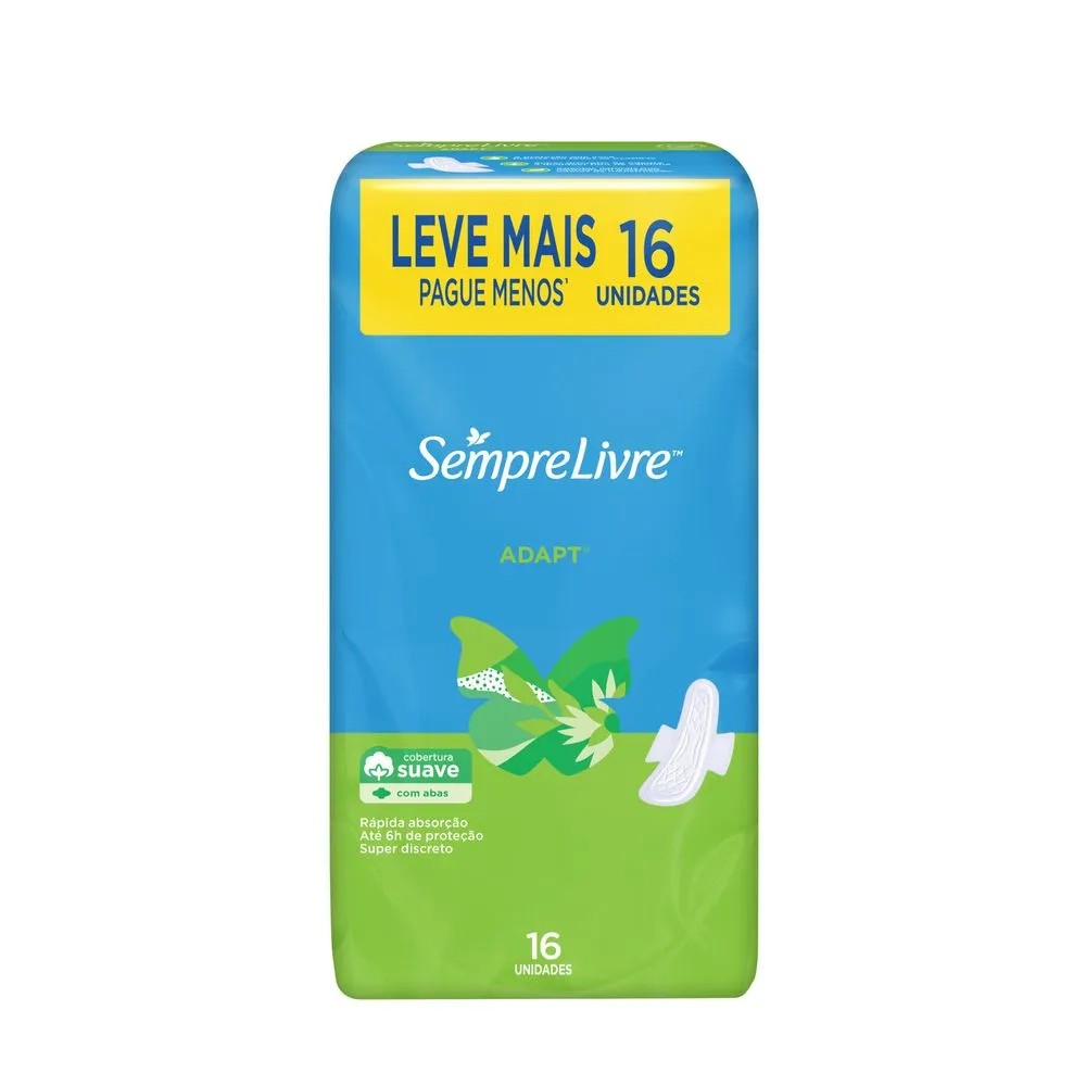Absorvente Sempre Livre Adapt Cobertura Suave com Abas 16 Unidades — foto 2