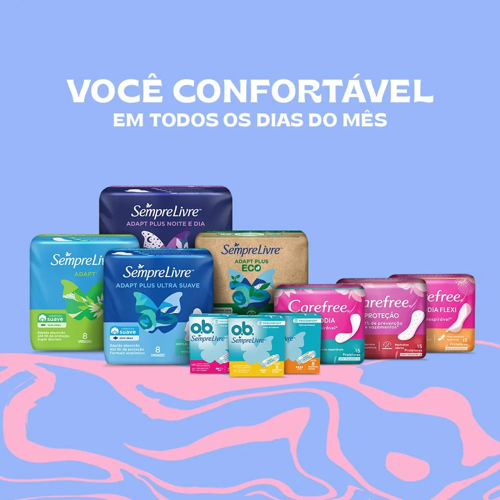 Absorvente Sempre Livre Adapt Cobertura Suave com Abas 32 Unidades — foto 6