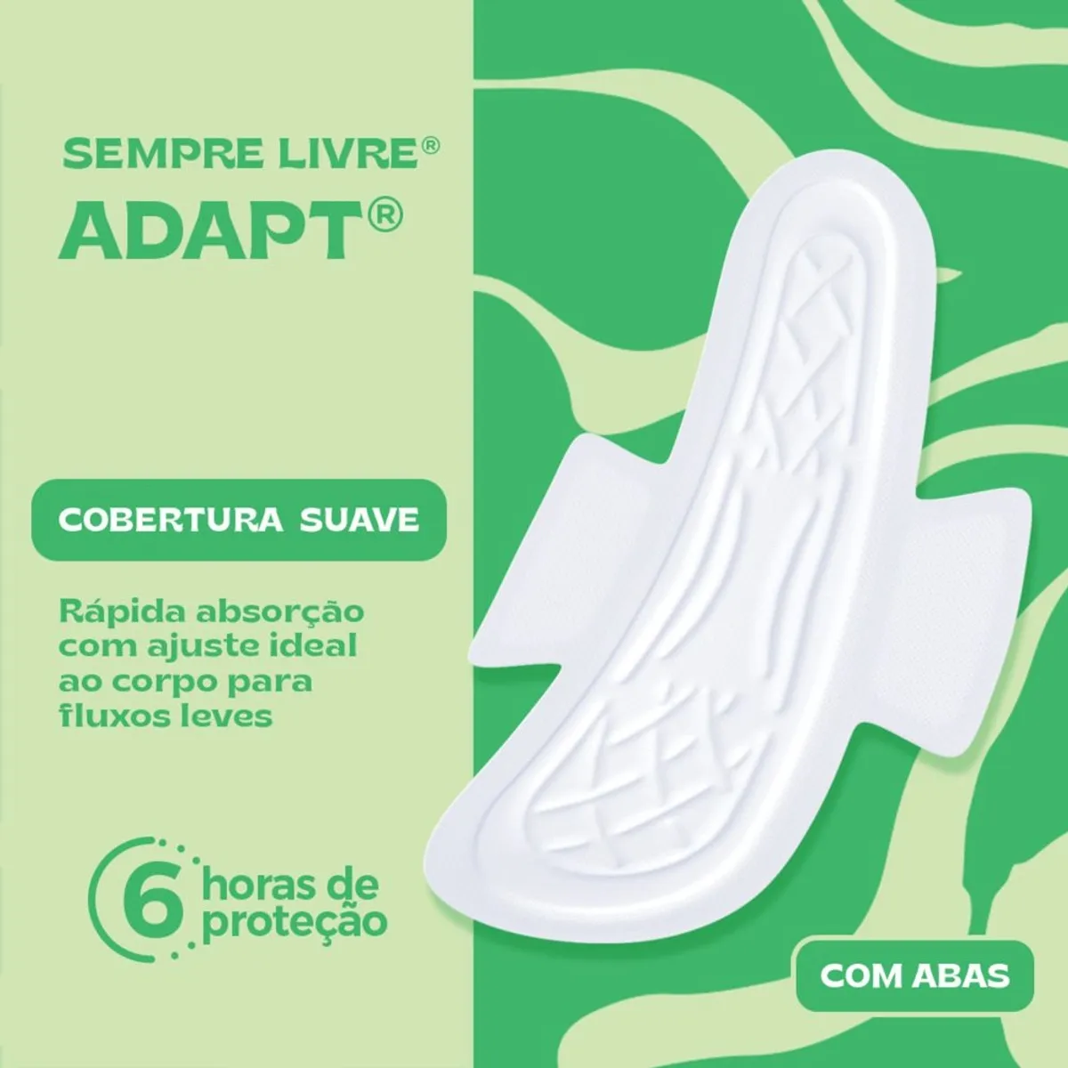 Absorvente Sempre Livre Adapt Cobertura Suave com Abas 8 Unidades — foto 4