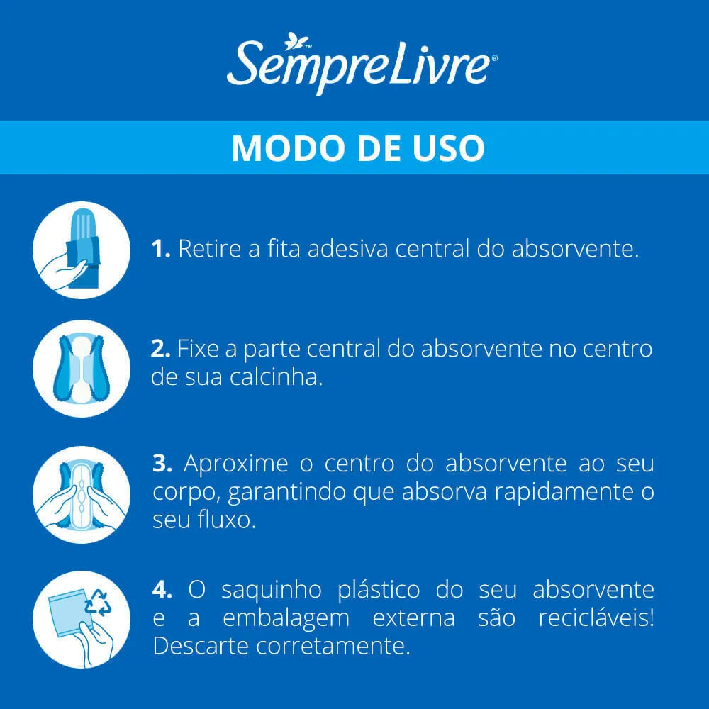 Absorvente Sempre Livre Adapt Cobertura Suave Sem Abas 8 Unidades — foto 8
