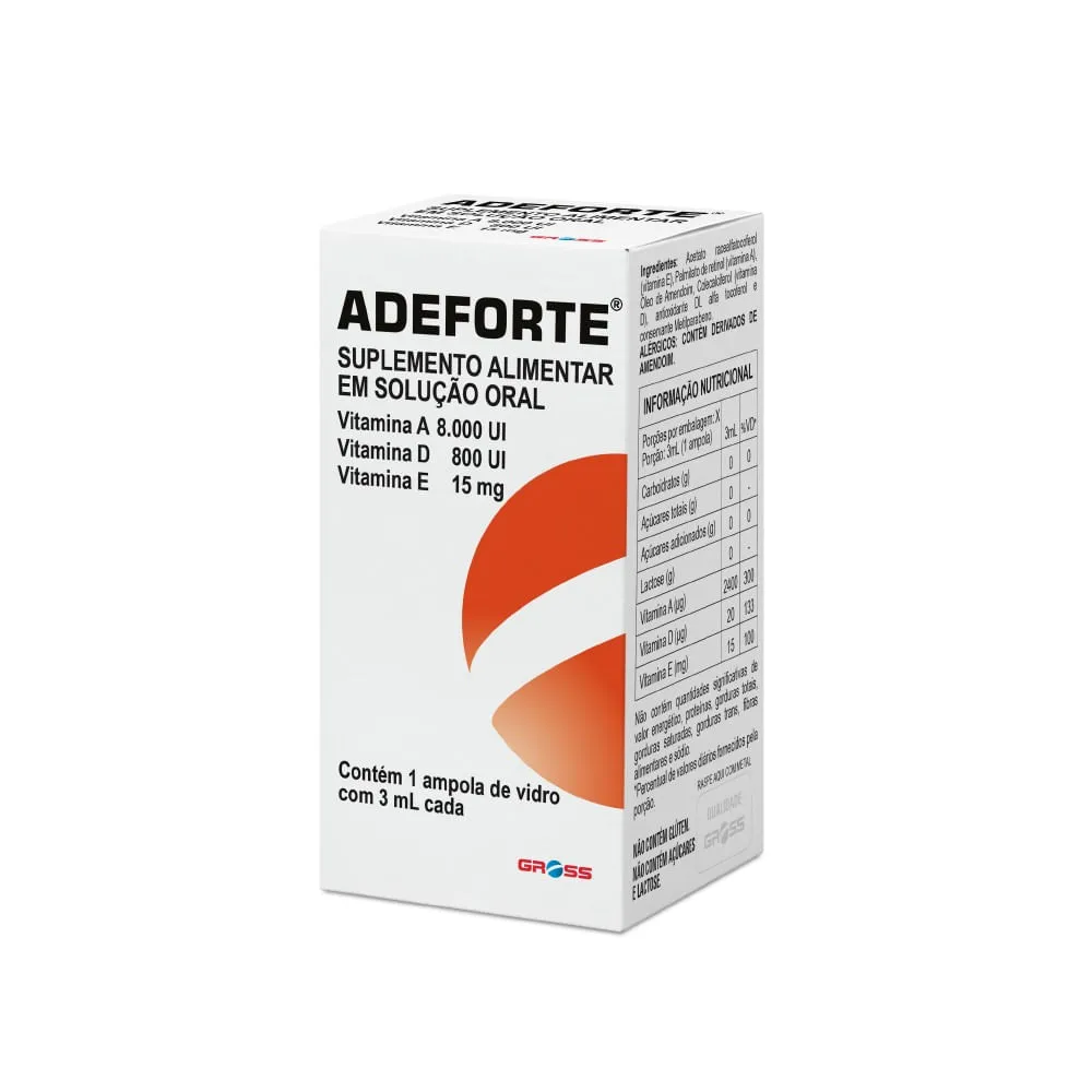 Adeforte 10000UI + 800UI + 15mg Solução Oral 1 Ampola 3ml — foto 2