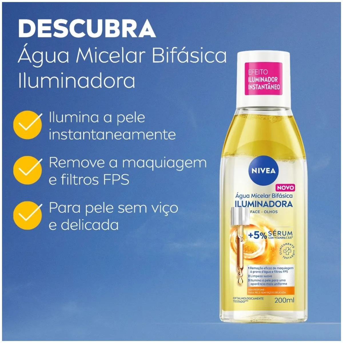 Água Micelar Bifásica Nivea Iluminadora 200ml — foto 3