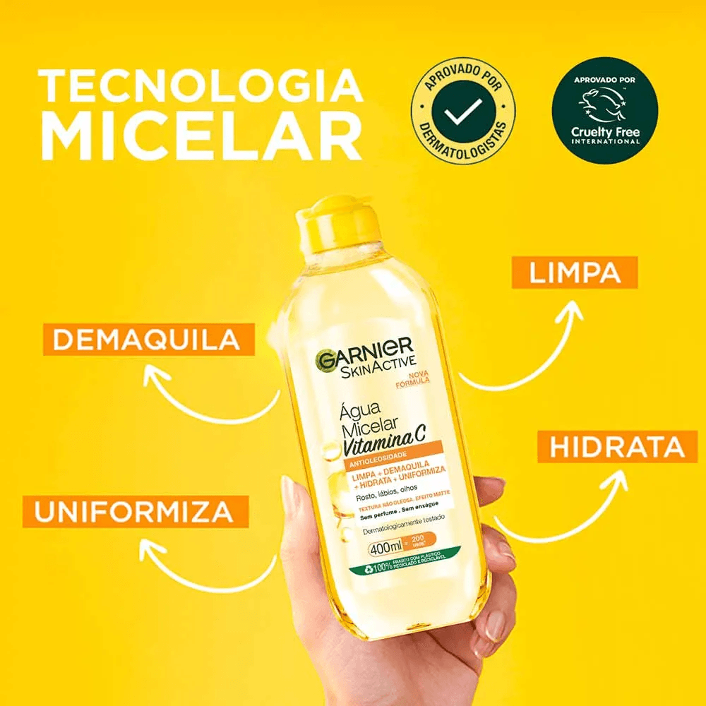 Água Micelar Garnier SkinActive Antioleosidade com Vitamina C 400ml — foto 3