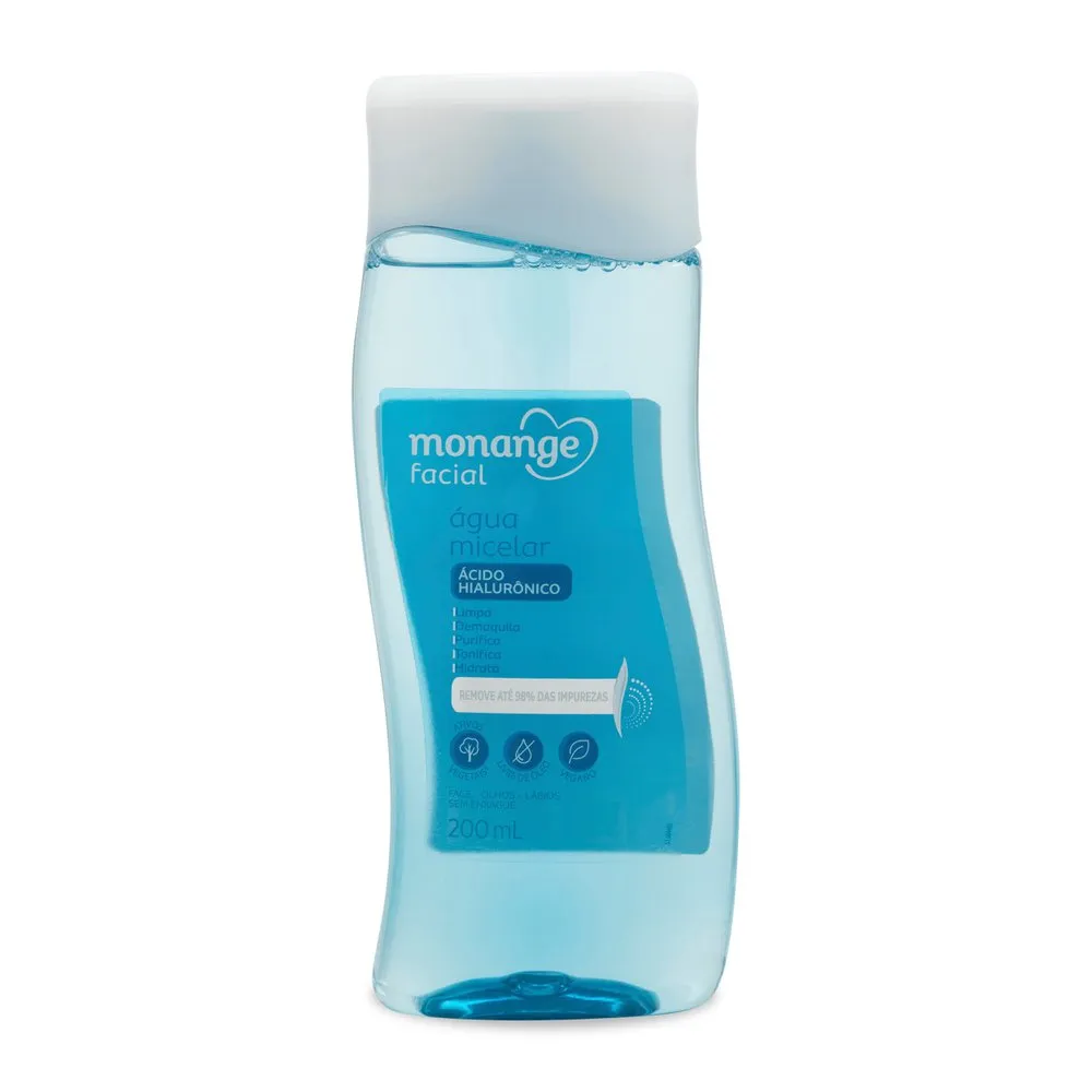 Água Micelar Monange Demaquilante Ácido Hialurônico 200ml