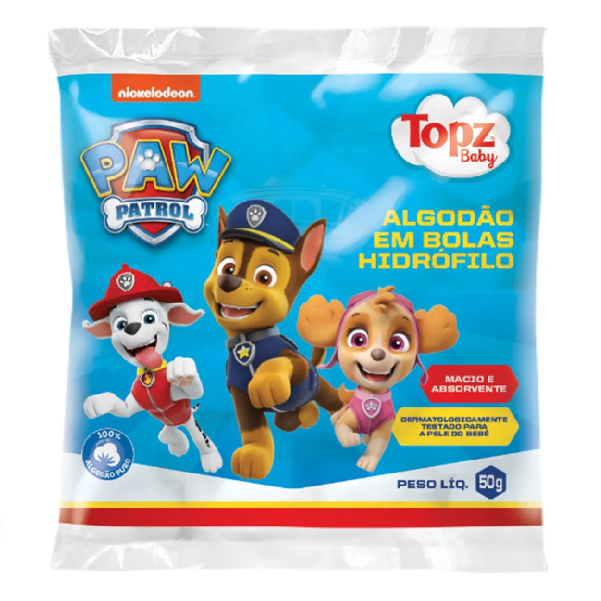 Algodão em Bolas Topz Baby Patrulha Canina 50g