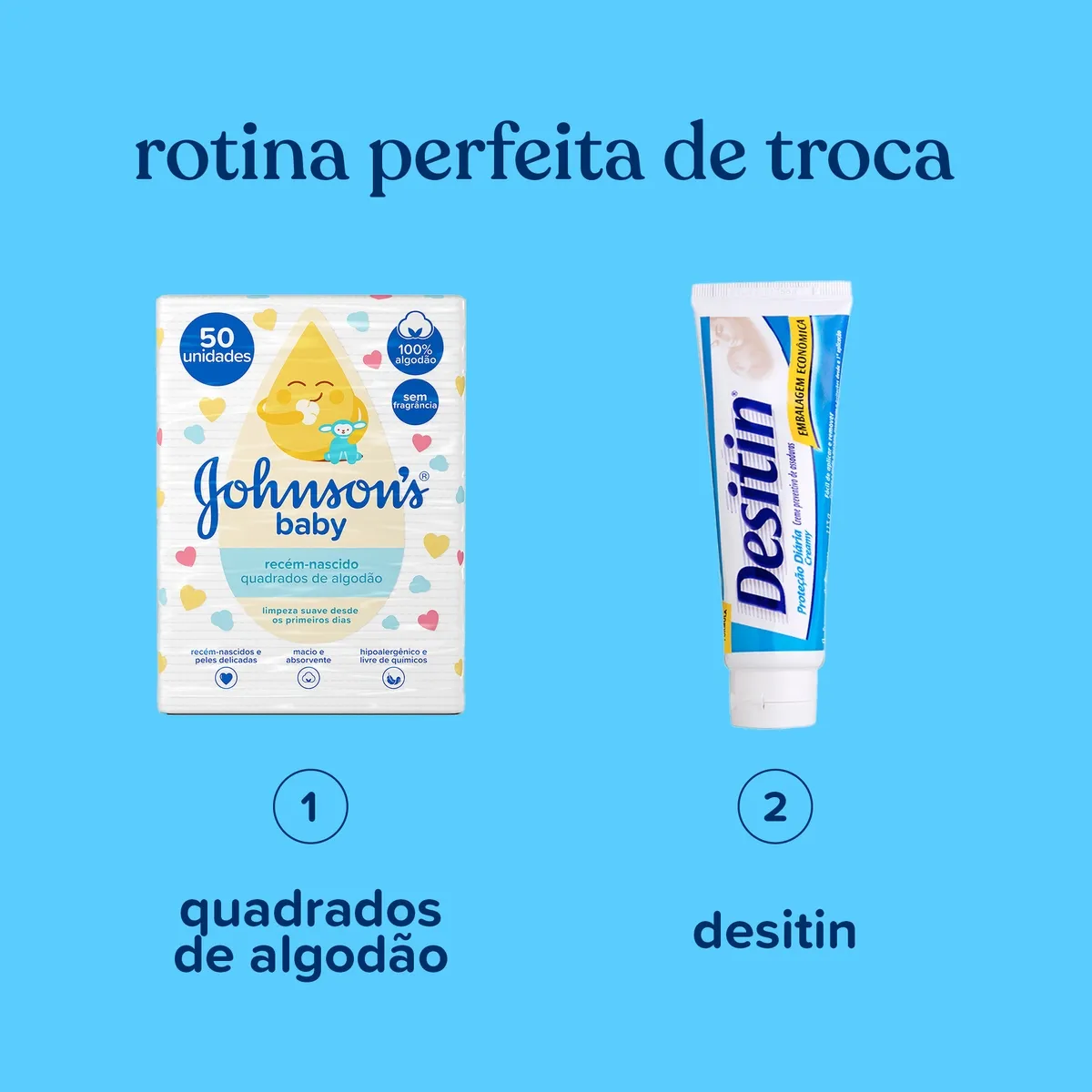 Algodão Quadrado Sem Perfume Johnsons Baby 50 Unidades — foto 11