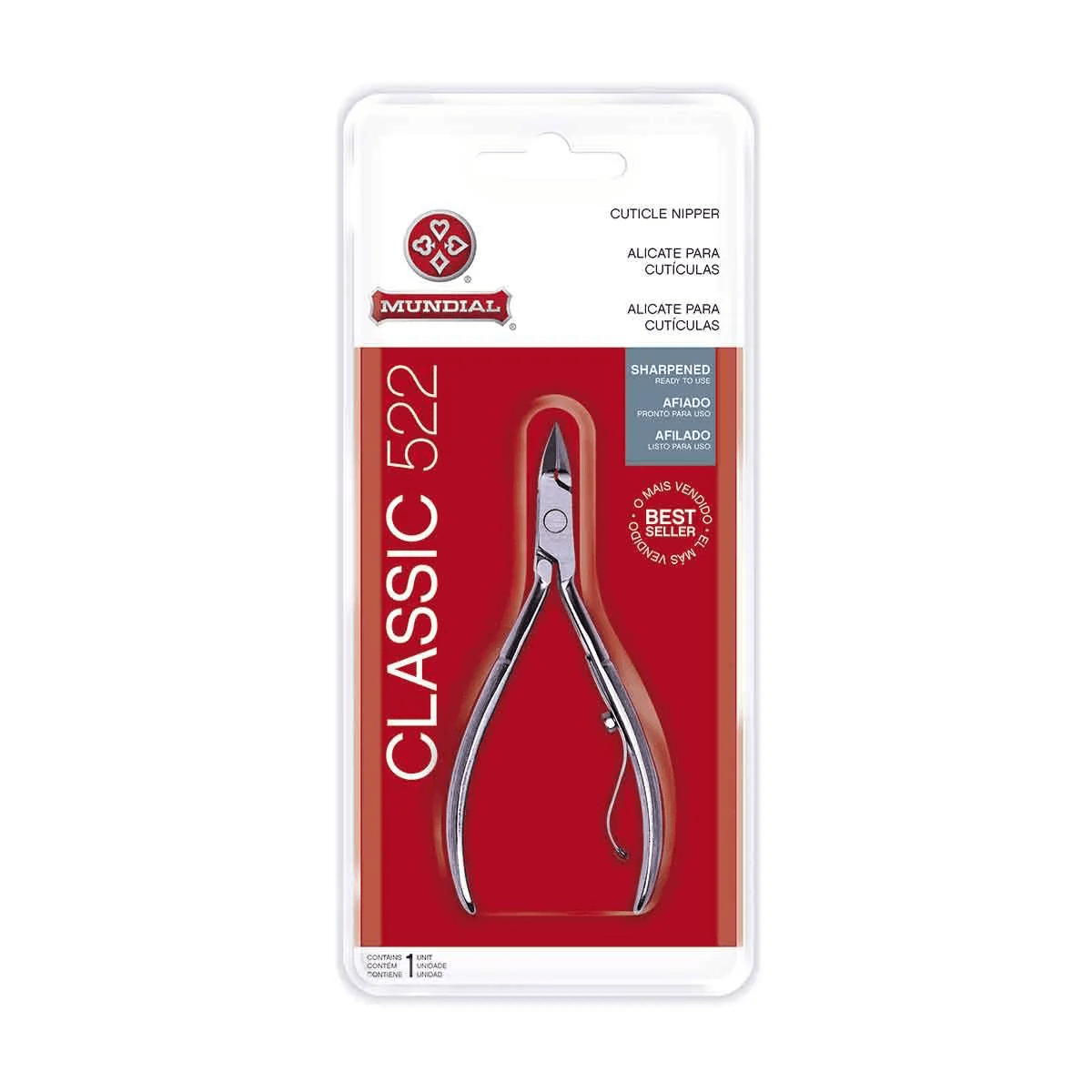 Alicate de Cutícula Mundial Classic 522 Cabo Texturizado Aço Inox 1 Unidade