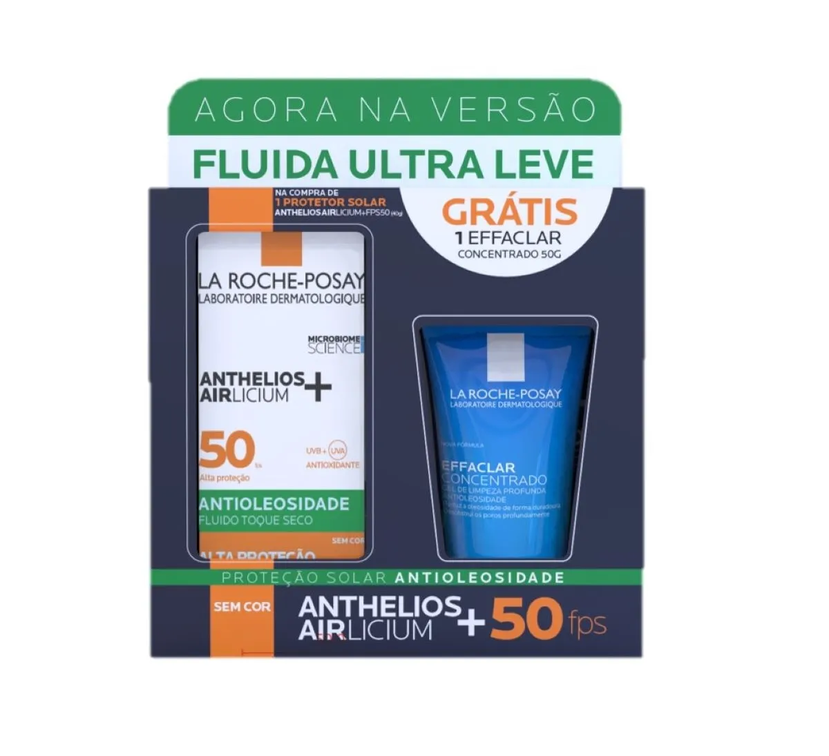 Anthelios Airlicium+ fps50 fluido 40g Ganhe Effaclar concentrado 50g