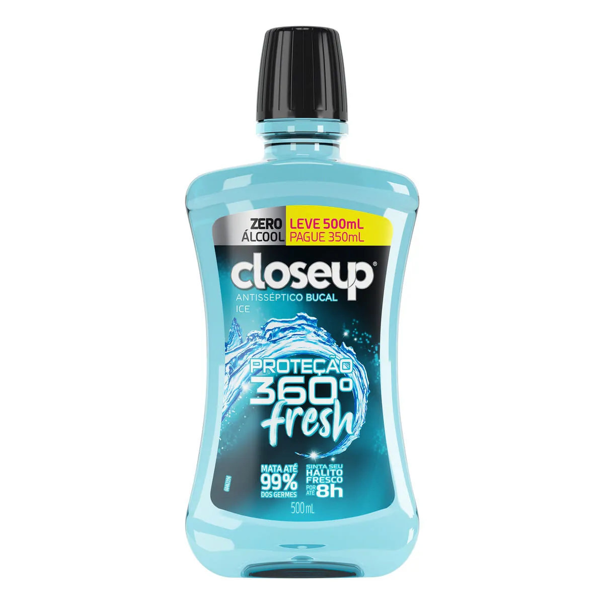 Antisséptico Bucal Closeup Proteção 360° Fresh Zero Álcool Sabor Ice 500ml