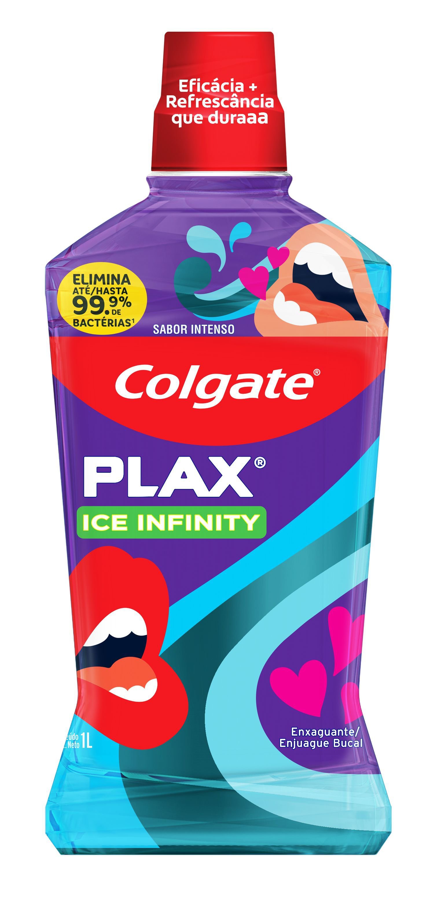 Antisséptico Bucal Colgate Plax Zero Álcool Sabor Ice Infinity 1 Litro