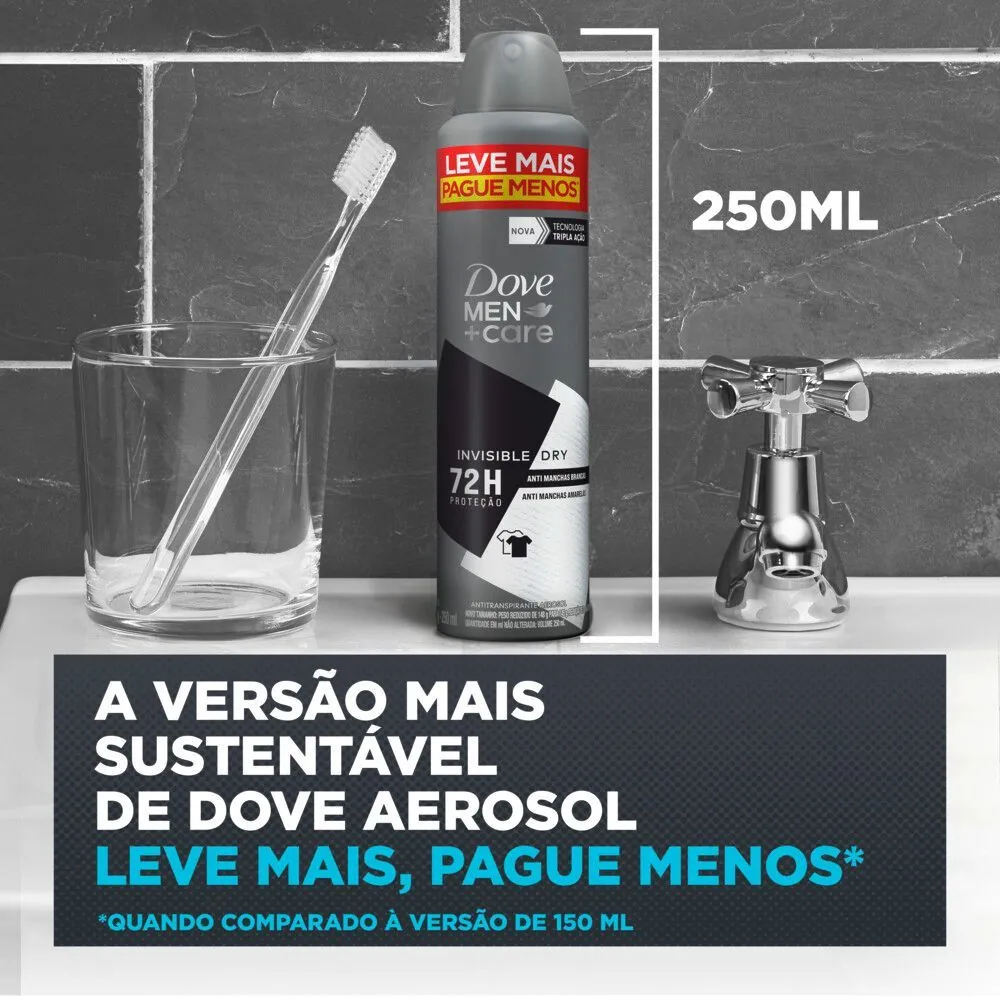 Antitranspirante Aerosol Dove Men+Care Invisible Dry 250ml — foto 7