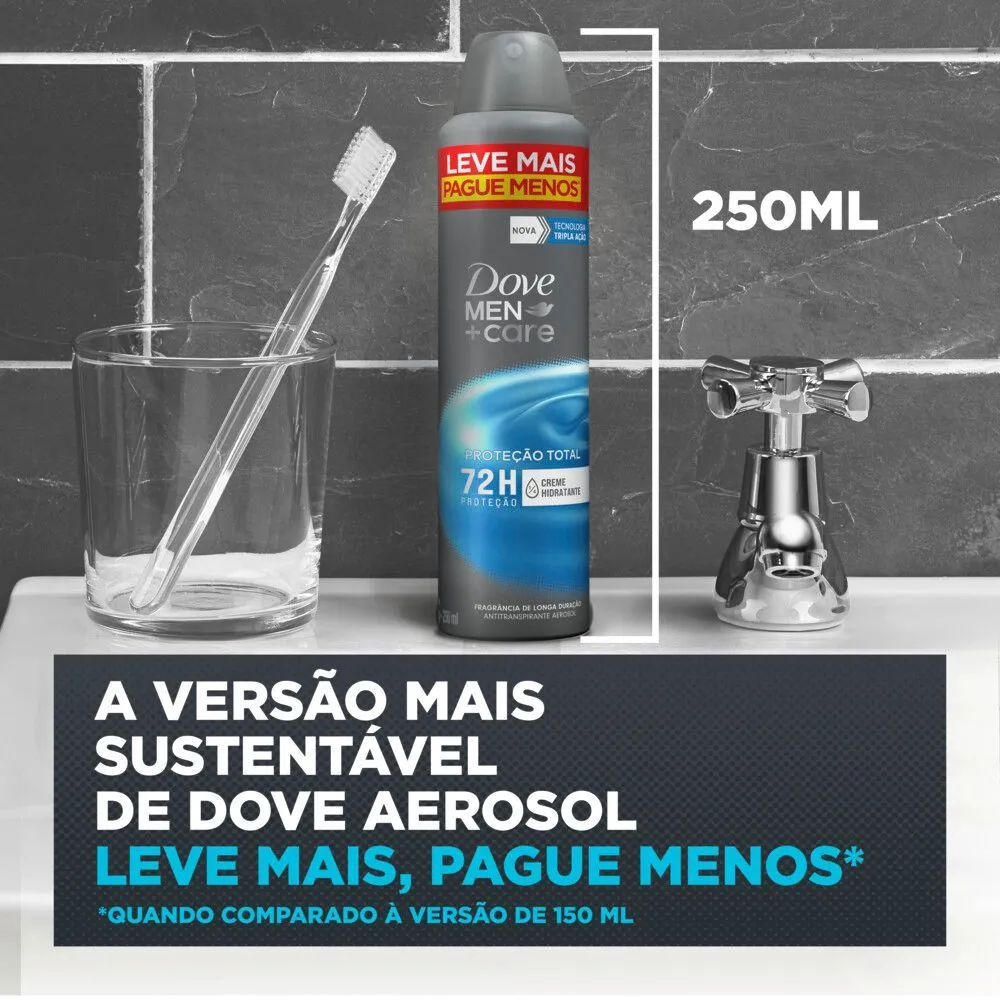 Antitranspirante Aerosol Dove Men+Care Proteção Total 250ml — foto 7