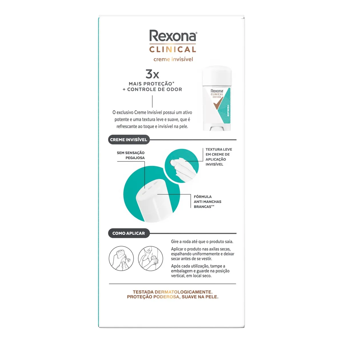 Antitranspirante Rexona Clinical Invisível 96h Refresh Creme 58g — foto 3