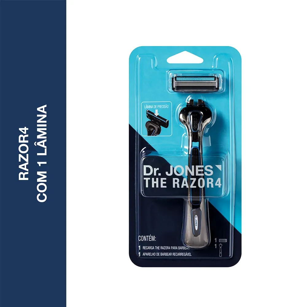 Aparelho de Barbear Descartável Dr Jones Razor 4 4 Lâminas 1 Unidade