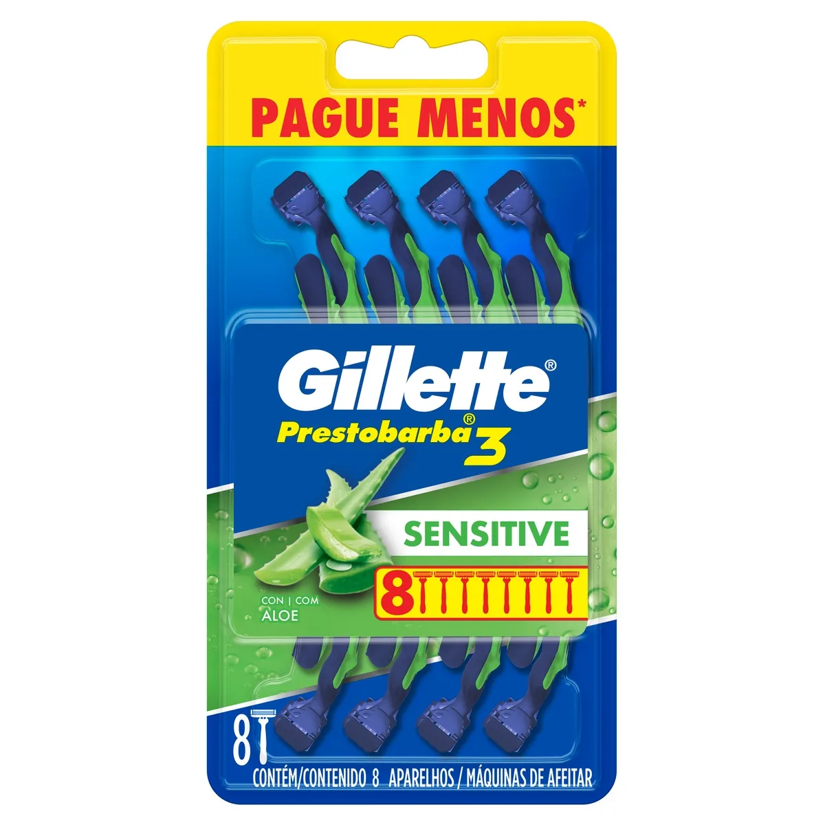 Aparelho de Barbear Descartável Gillette Prestobarba 3 Sensitive 8 Unidades — foto 8