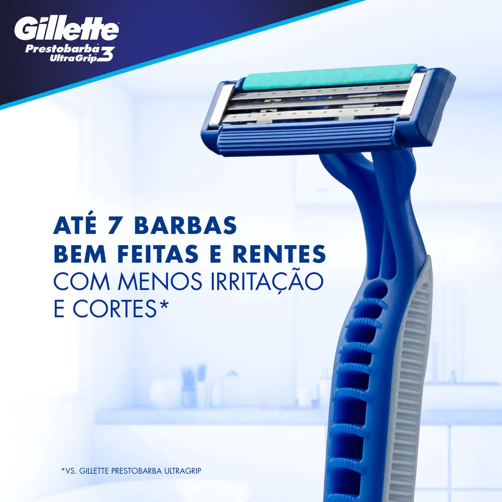 Aparelho de Barbear Descartável Gillette Prestobarba Ultragrip 3 2 Unidades — foto 4