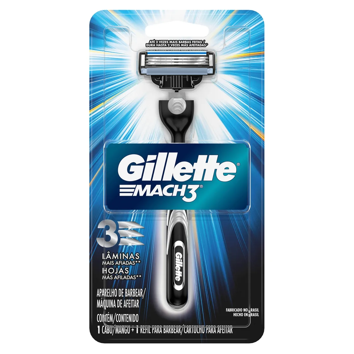 Aparelho de Barbear Recarregável Gillette Mach3 1 Unidade + 1 Cartucho — foto 8