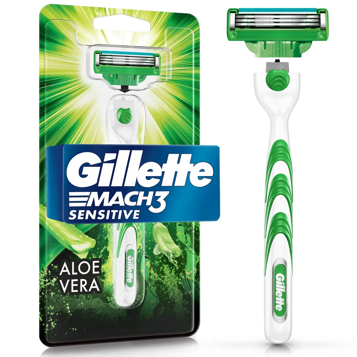Aparelho de Barbear Recarregável Gillette Mach3 Sensitive Pele Sensível 1 Unidade