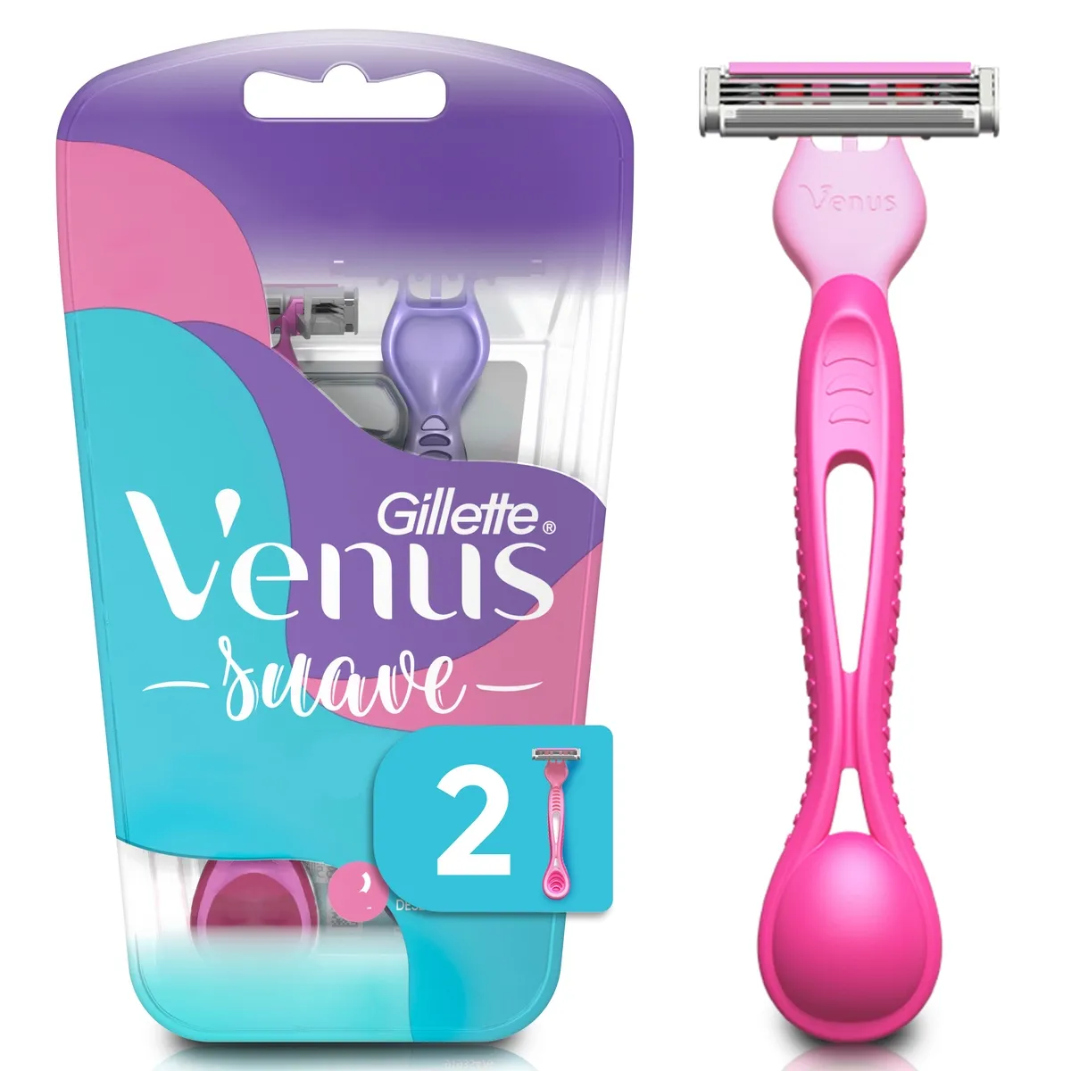 Aparelho de Depilação Descartável Gillette Venus Suave 2 Unidades