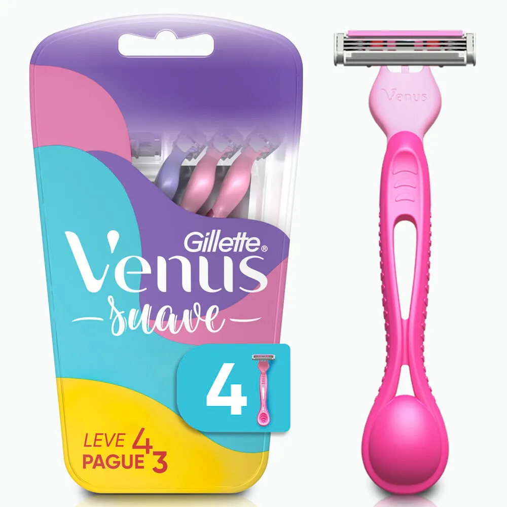 Aparelho de Depilação Descartável Gillette Venus Suave 4 Unidades
