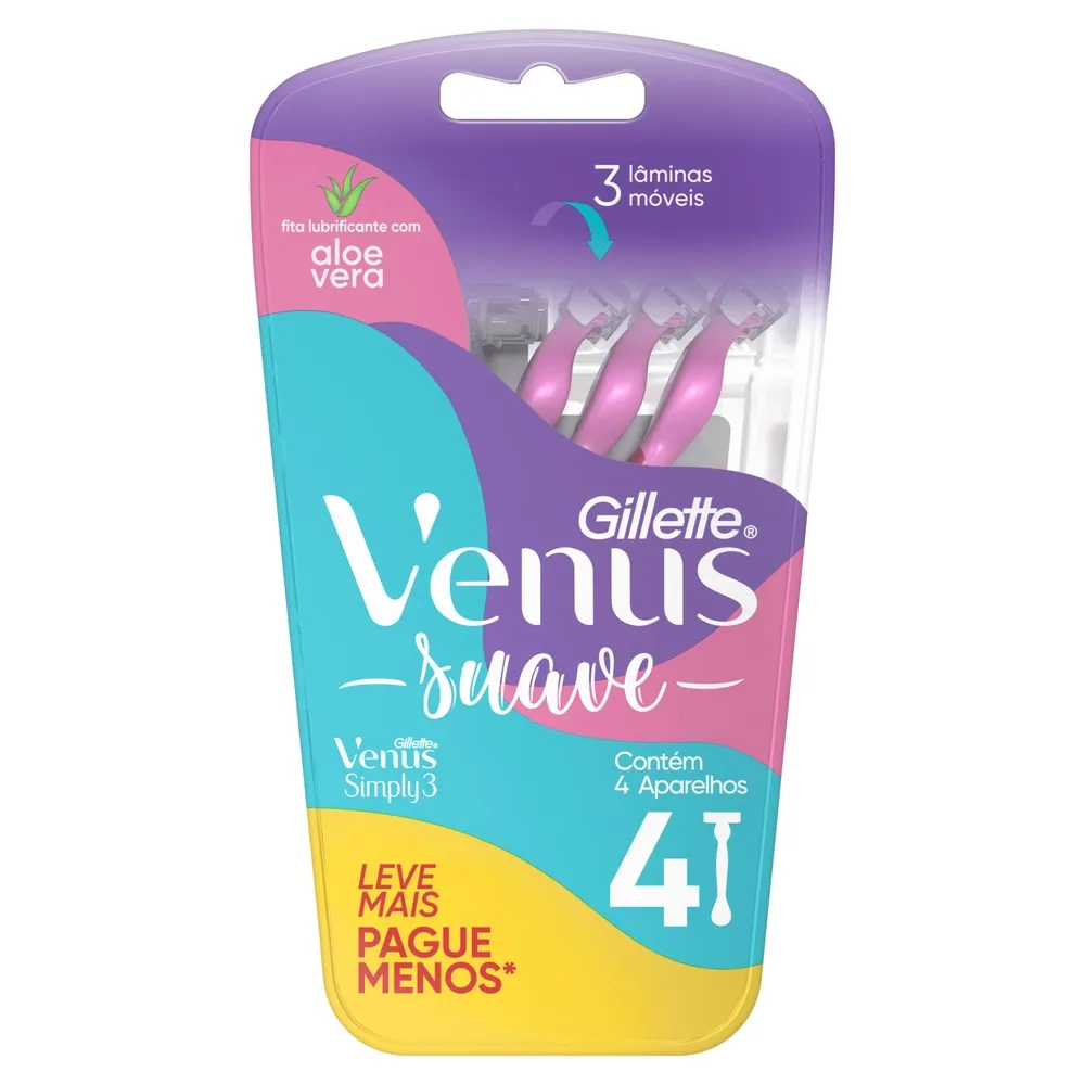 Aparelho de Depilação Descartável Gillette Venus Suave 4 Unidades — foto 8