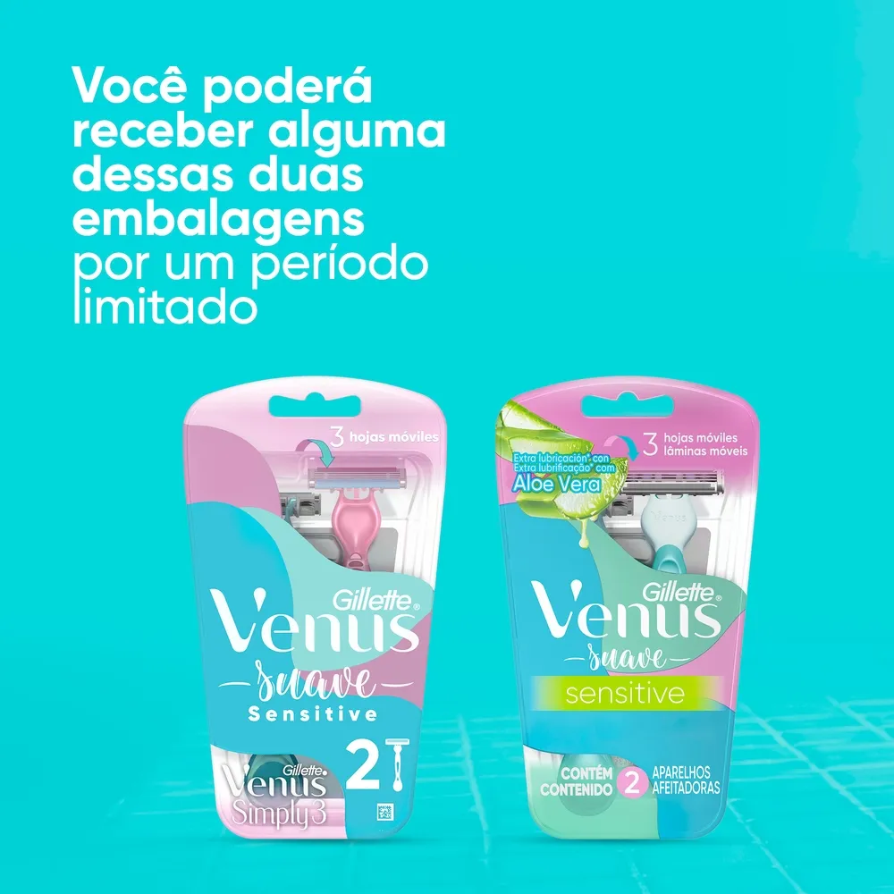 Aparelho de Depilação Descartável Gillette Venus Suave Sensitive 4 Unidades — foto 8
