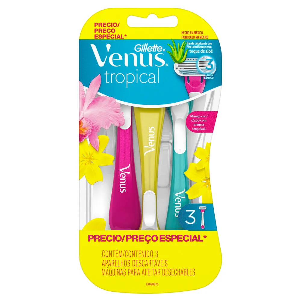 Aparelho de Depilação Descartável Gillette Venus Tropical 3 Unidades — foto 2