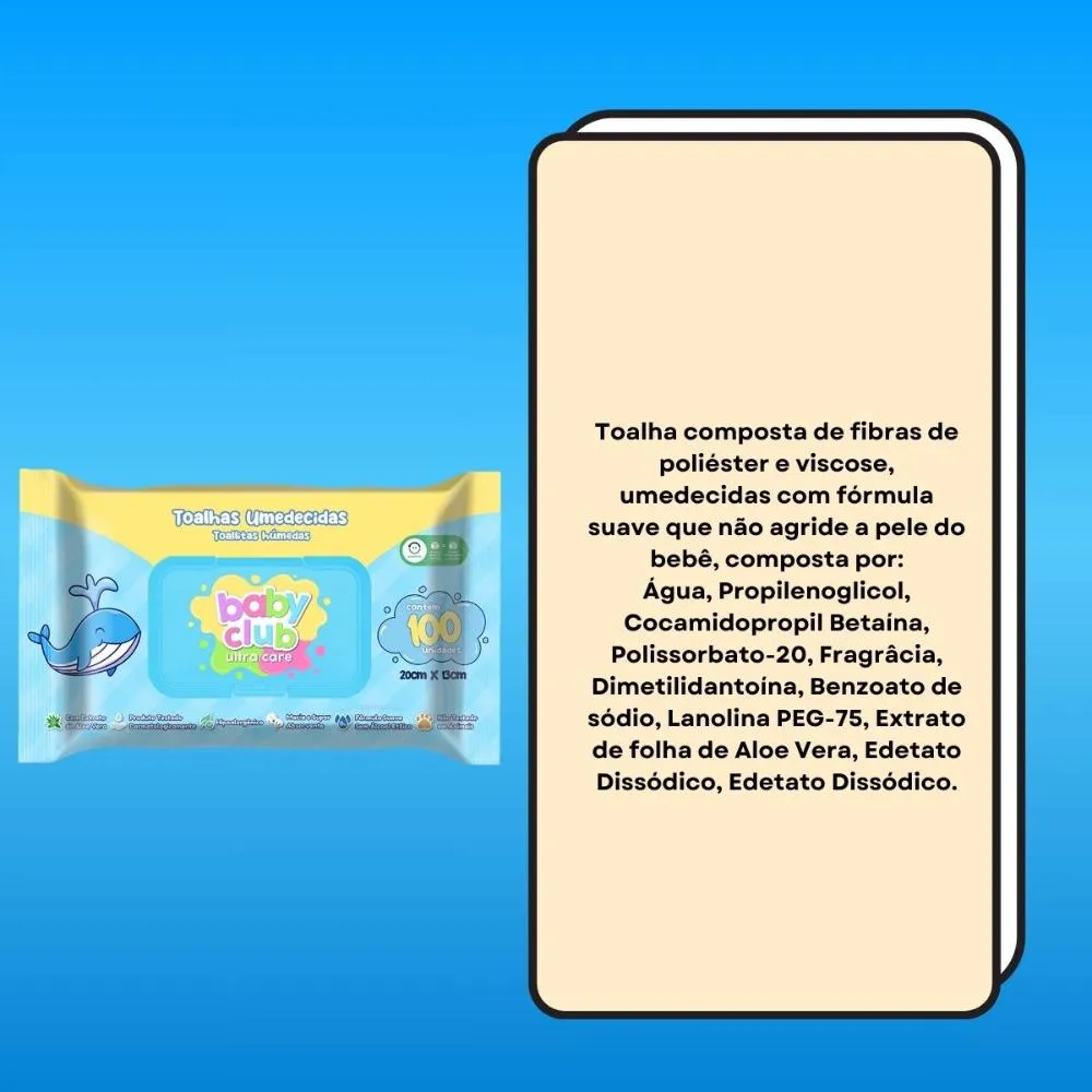 Baby Club Toalhas Umedecidas Premium 100 Folhas — foto 3