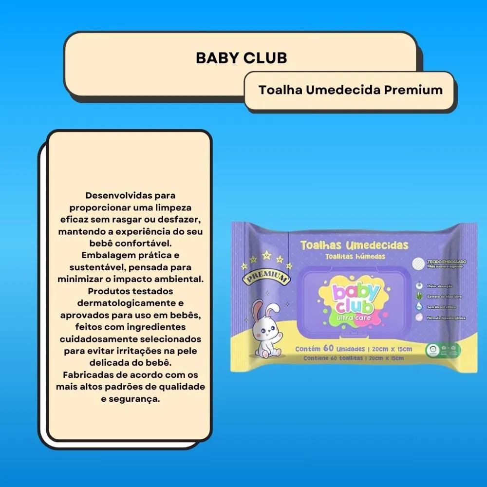 Baby Club Toalhas Umedecidas Premium 60 Folhas — foto 2