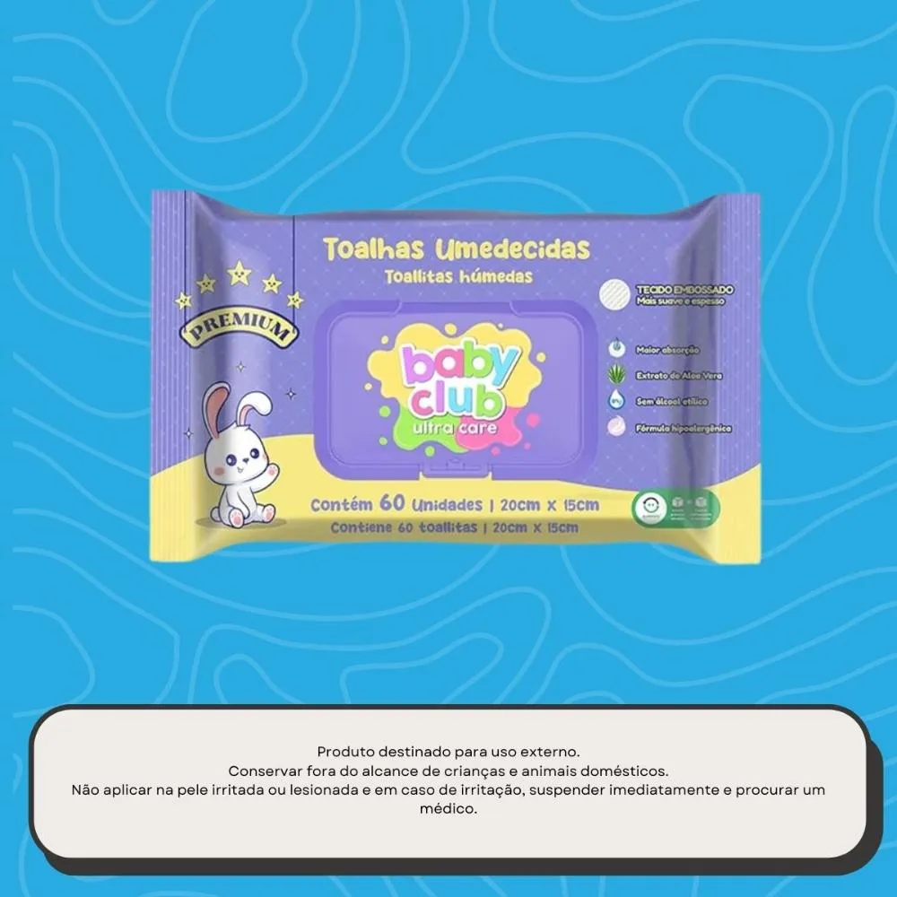Baby Club Toalhas Umedecidas Premium 60 Folhas — foto 5