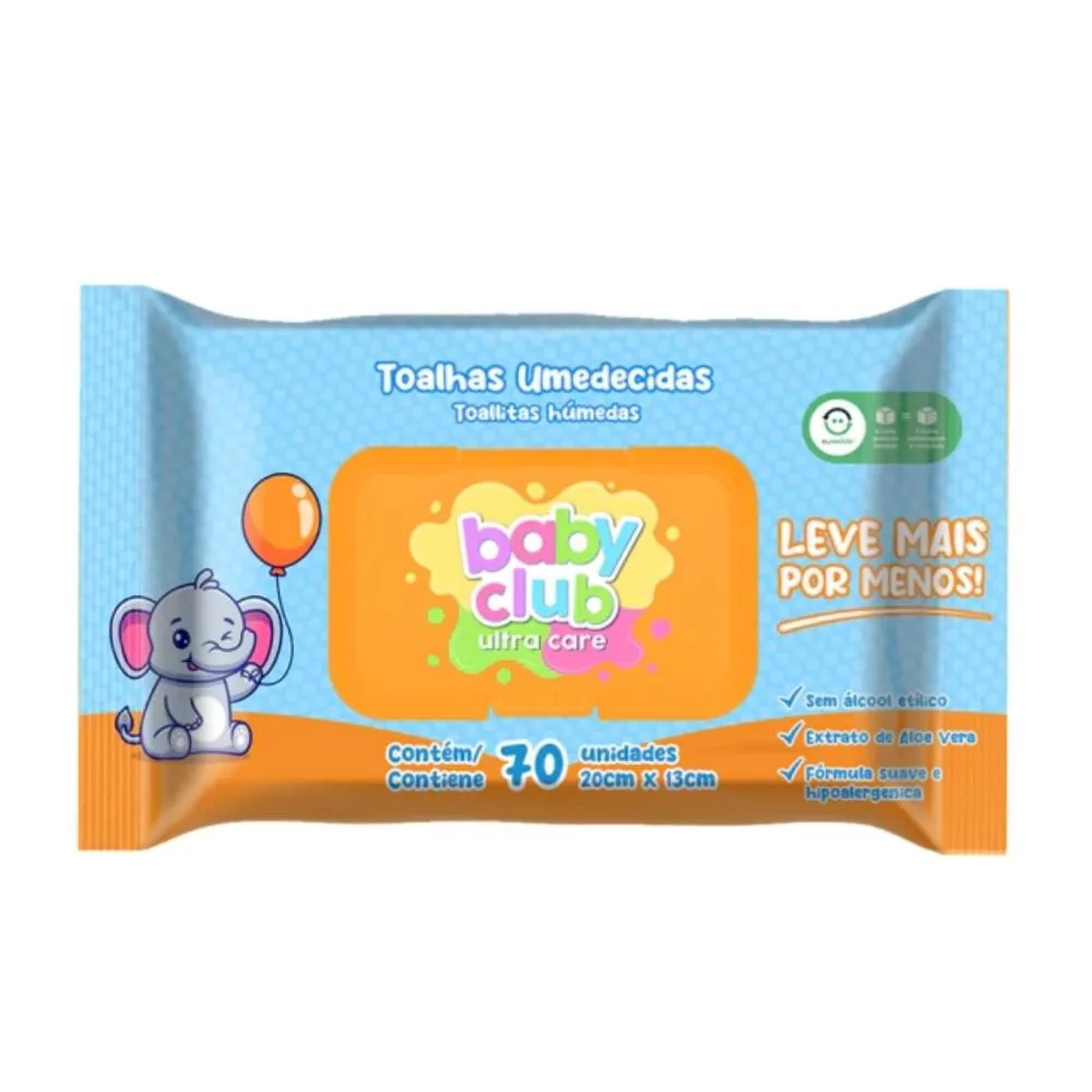 Baby Club Toalhas Umedecidas Tradicional - 70 Folhas