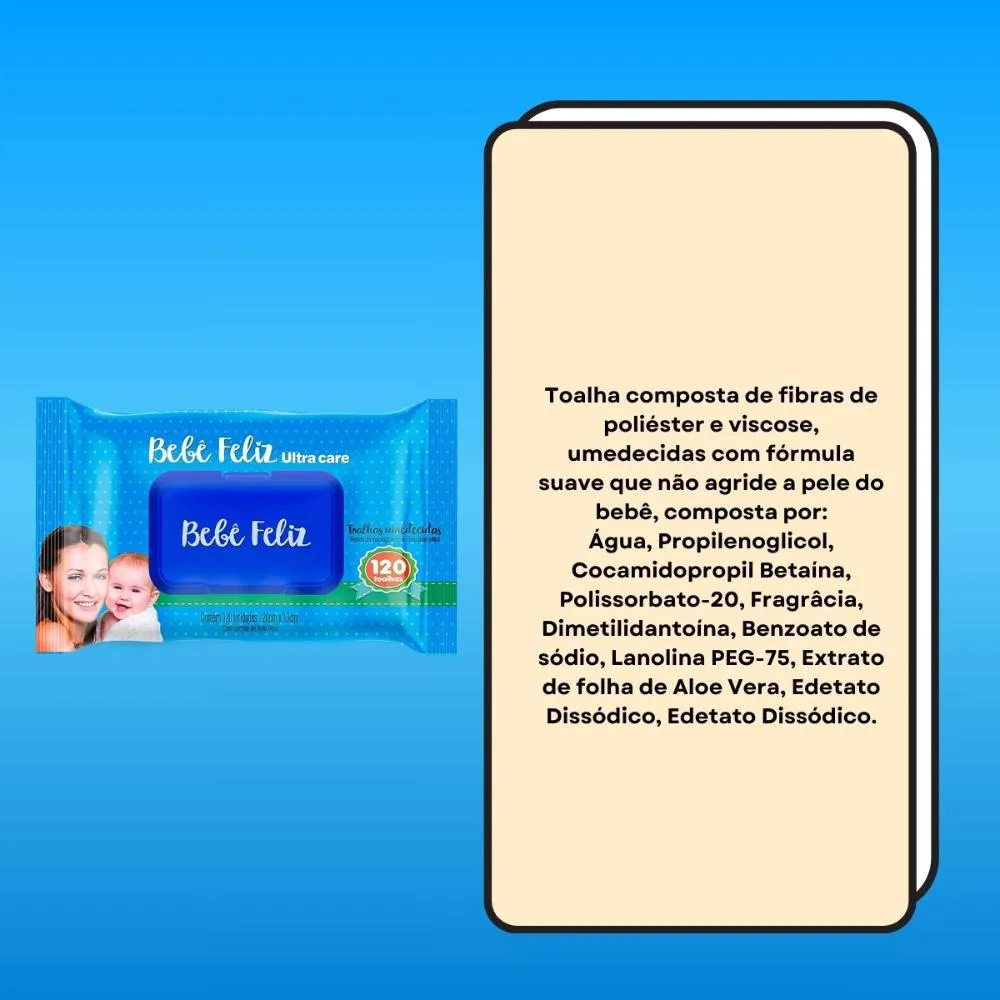 Bebê Feliz Toalhas Umedecidas 120 Folhas — foto 3