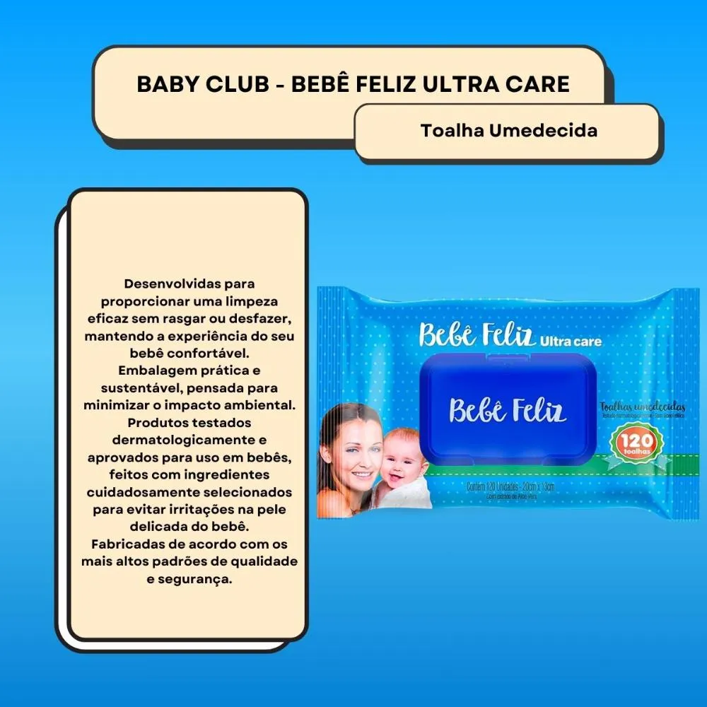 Bebê Feliz Toalhas Umedecidas 120 Folhas — foto 2