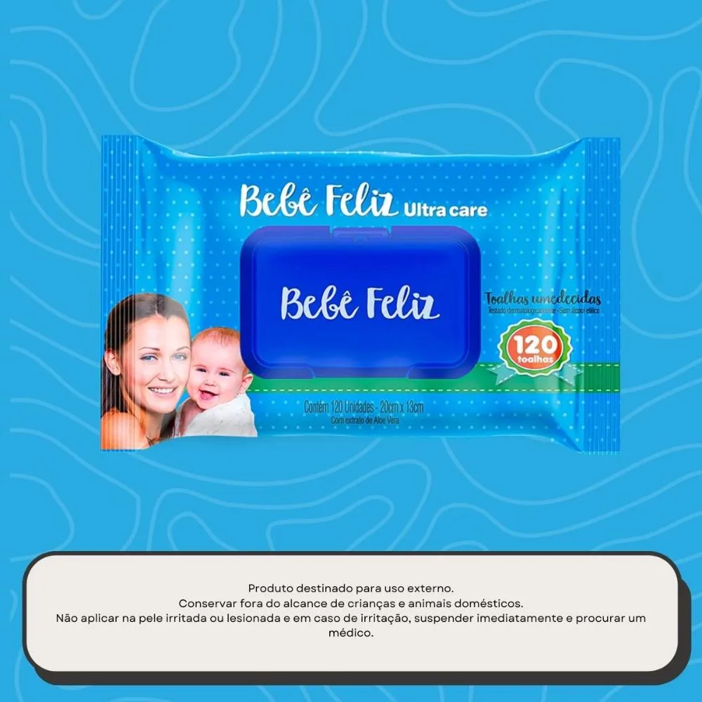 Bebê Feliz Toalhas Umedecidas 120 Folhas — foto 5