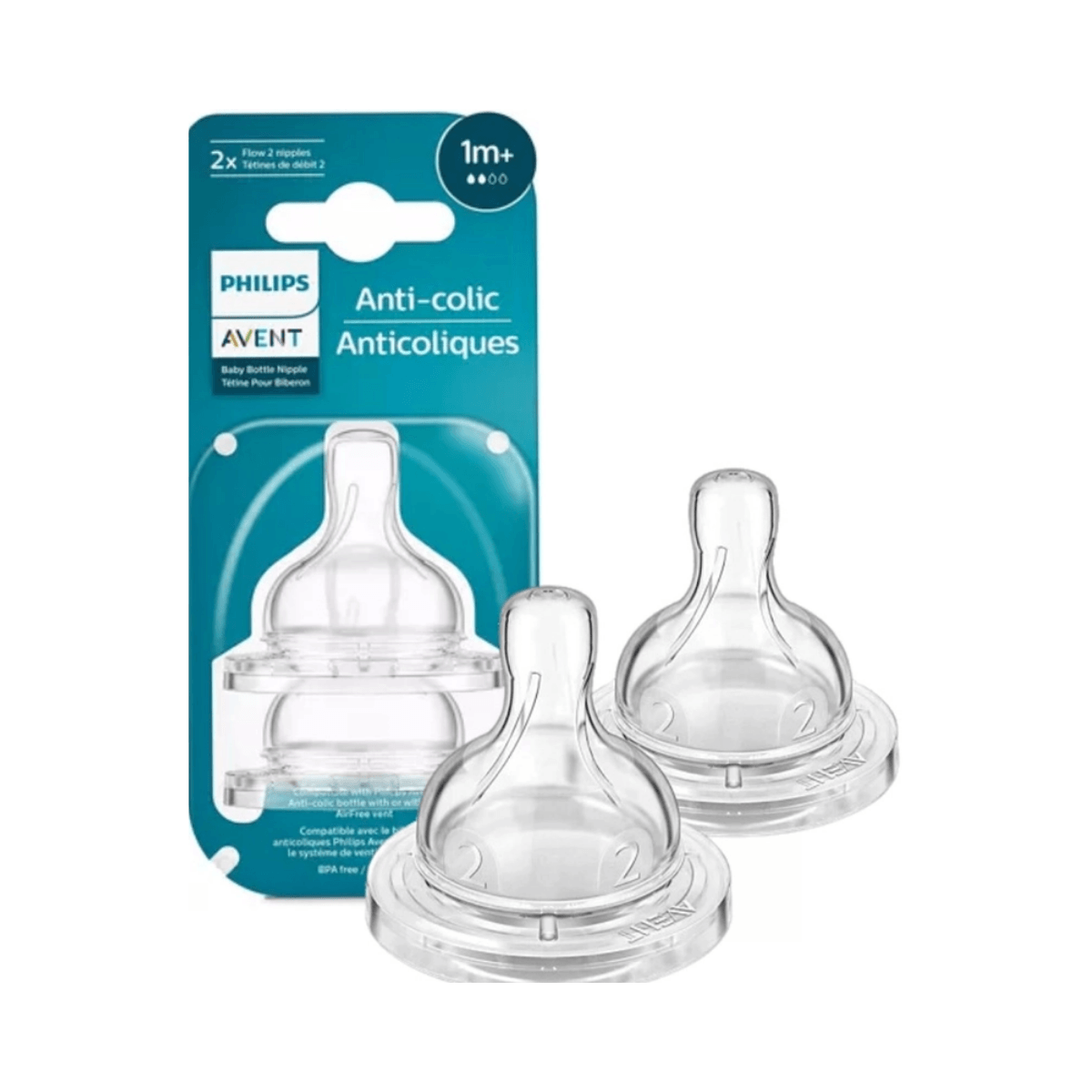 Bico de Mamadeira Philips Avent Anti-Colic +3 Meses 2 Unidades