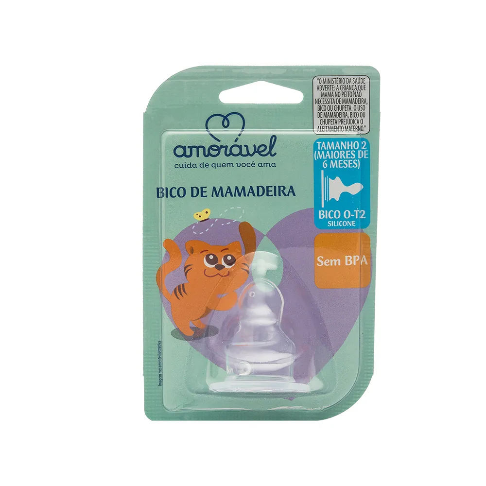 Bico para Mamadeira Amorável silicone Big Ortodôntico A Partir de 6 Meses 6201