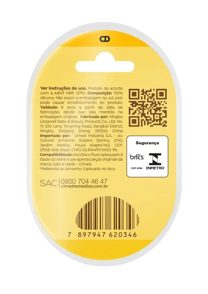 Bico Para Mamadeira Joao E Maria Silicone Fluxo Rapido — foto 2