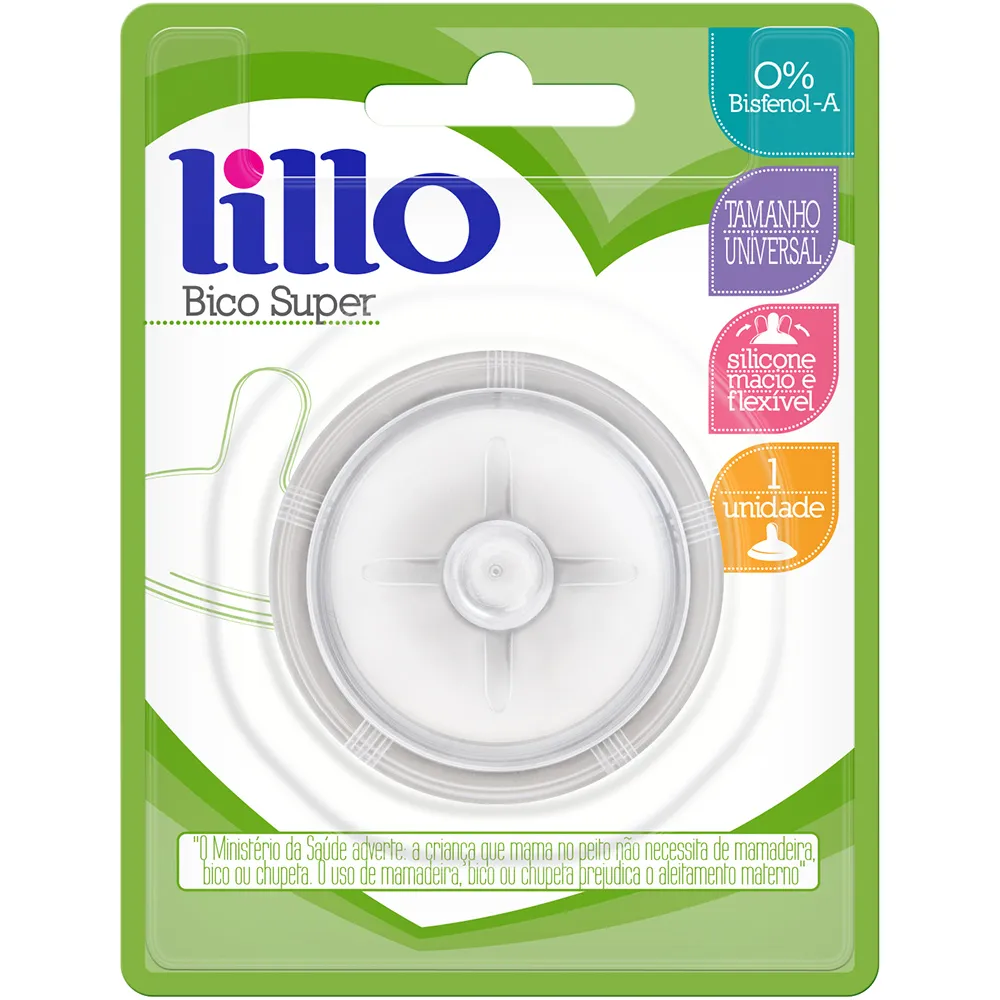 Bico para Mamadeira Lillo Super Redondo Silicone Tamanho Universal 1 Unidades