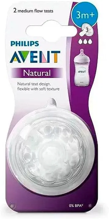 Bico para Mamadeira Philips Avent Pétala +3 meses Fluxo Médio Silicone Tamanho 3 2 Unidades