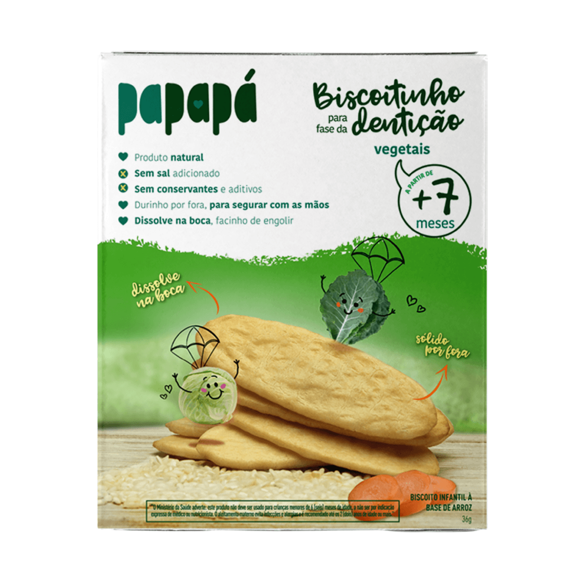 Biscoito Infantil Papapá Orgânica Sabor Vegetais para Dentição +6 meses 36g
