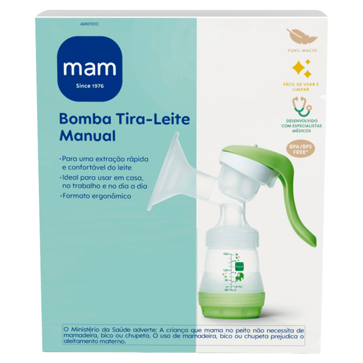 Bomba de Tirar Leite MAM Manual Verde 160ml 1 Unidade