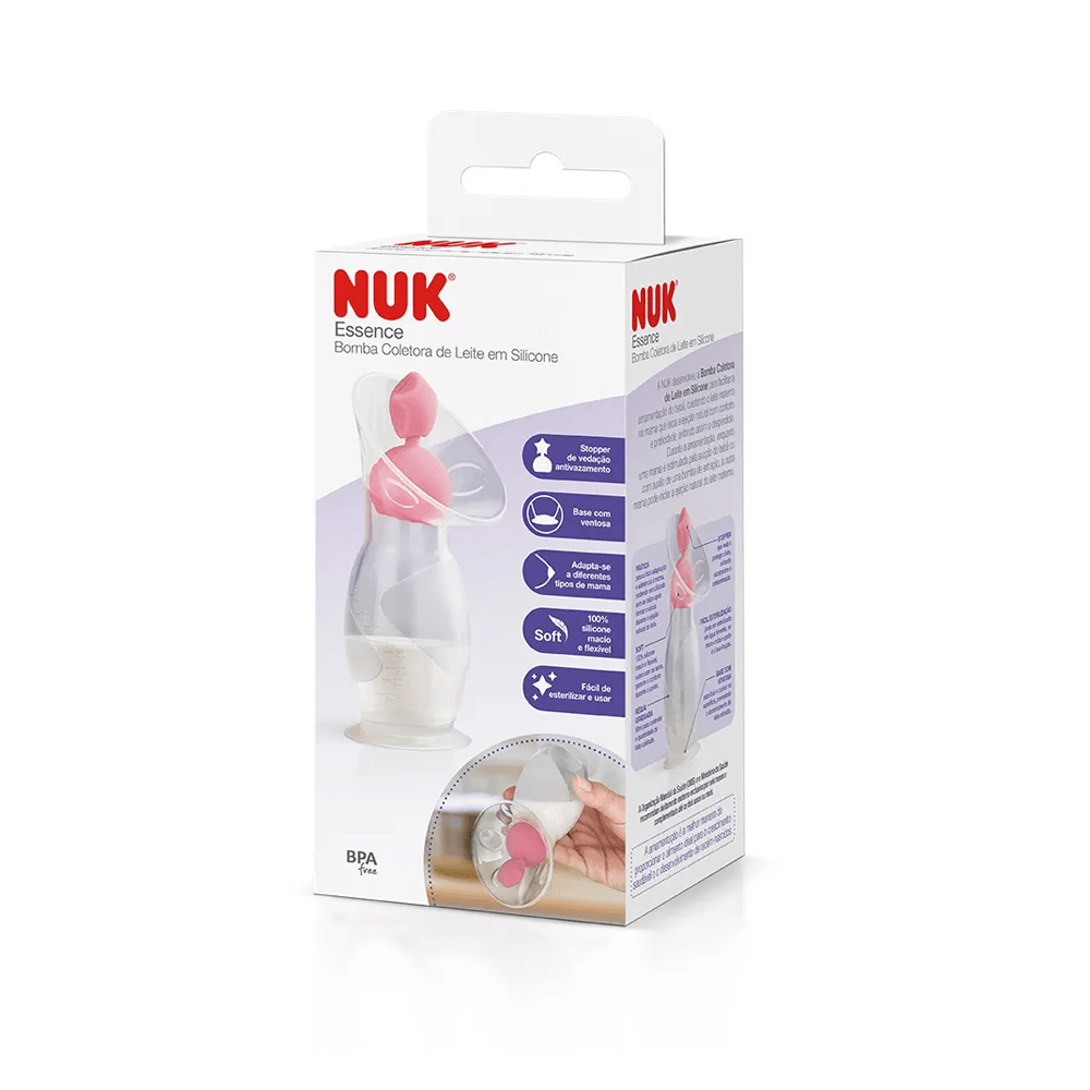 Bomba de Tirar Leite NUK Essence Manual Antivazamento com Ventosa Silicone 1 Unidade