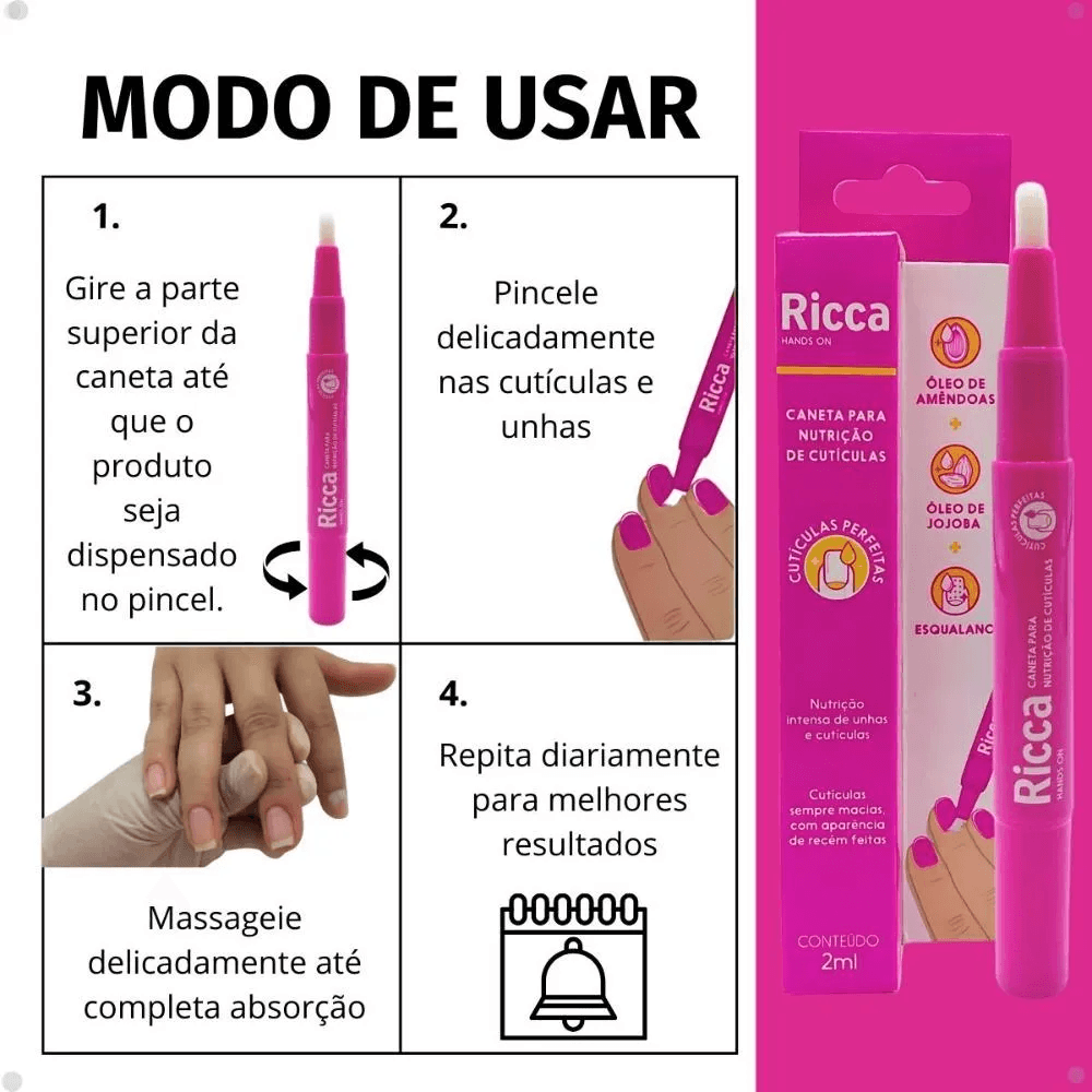 Caneta para Cutículas Ricca Nutritiva 2ml — foto 4